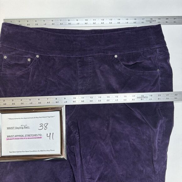 Jag Jeans Womens 14W Corduroy Straight Purple Preppy Pull On *See Measurements - Picture 7 of 13